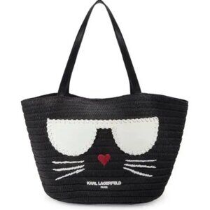 Karl Lagerfeld Choupette Straw Tote